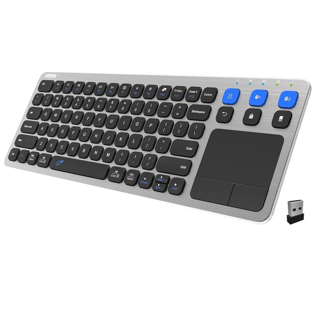 Alt view image 11 of 12 - Arteck Universal 2.4G Wireless and Bluetooth Touch TV Keyboard Multi-Device with Easy Media Control and Build-in Touchpad Keyboard for Smart TV, TV Box, TV-Connected Computer, Mac, HTPC