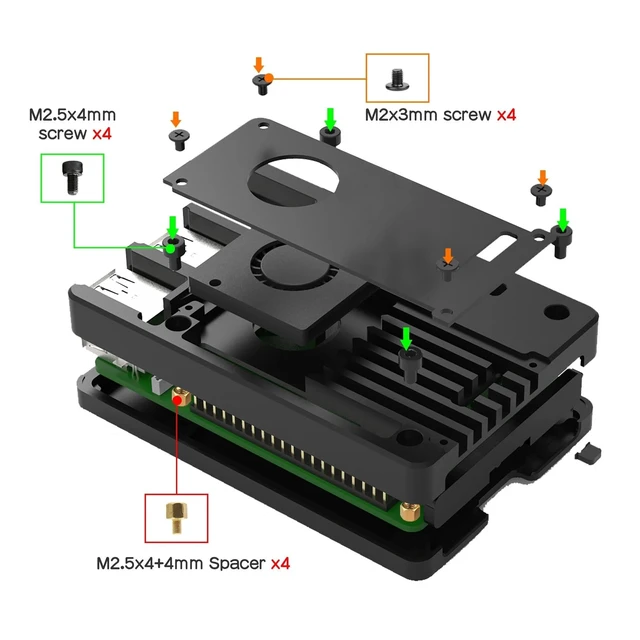 Alt view image 7 of 10 - eleUniverse Ultra-Thin CNC Aluminum Case with Fan for Raspberry Pi 5