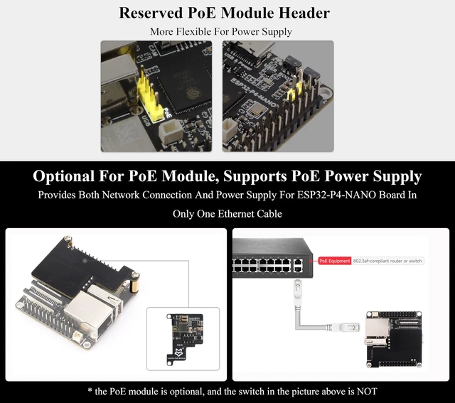 Alt view image 10 of 10 - ESP32-P4-NANO Development Board, Based On ESP32-P4 Chip with RISC-V Dual-Core and Single-Core Processors, Supports Wi-Fi 6 and Bluetooth 5/BLE, with Speaker and PoE Module(4 Items)