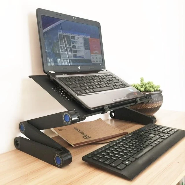 Alt view image 8 of 10 - Zippace Adjustable Lap Desk Laptop Computer Portable Multifunctional Ergonomic Vented Table Stand Tray Mount Holder(420 * 260mm with Mouse Pad, Black)