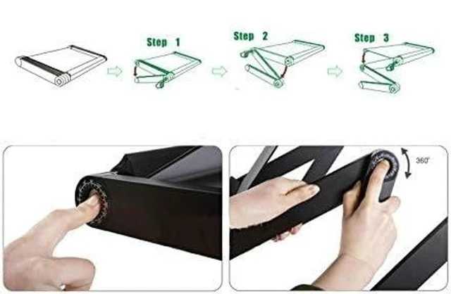 Alt view image 10 of 10 - Zippace Adjustable Lap Desk Laptop Computer Portable Multifunctional Ergonomic Vented Table Stand Tray Mount Holder(420 * 260mm with Mouse Pad, Black)