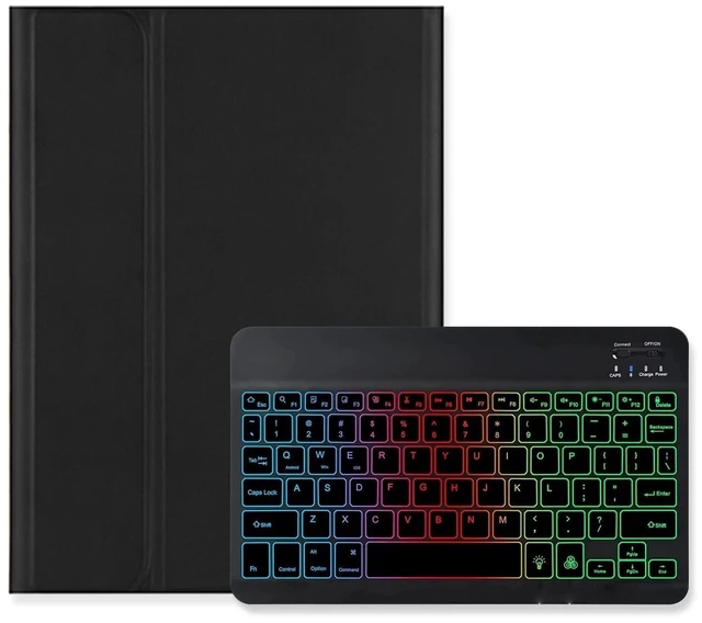 Alt view image 6 of 10 - Disonbeir Backlit Keyboard Case for iPad 11th Gen A16 11 inch/iPad 10th Generation 10.9 inch Case with Colorful RGB Backlight Magnetic Detachable Keyboard Cute Candy Color,Black+Black