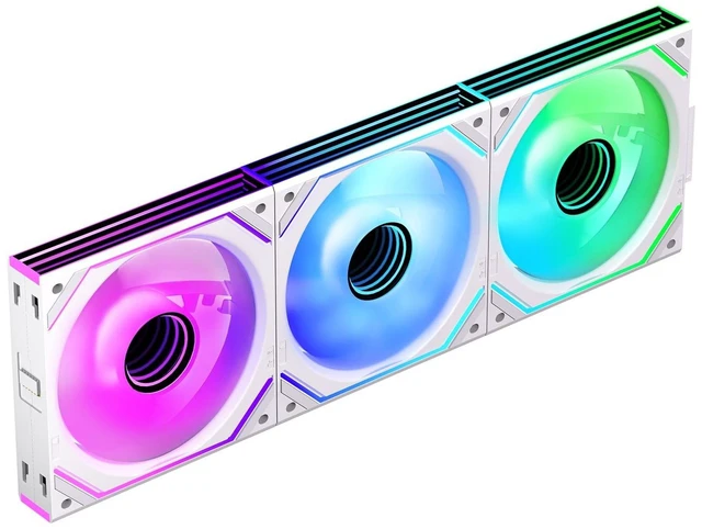 Alt view image 6 of 10 - Jungle Leopard Interstellar V2 X3 120mm PC ARGB Computer Case Fans^^Infinity Mirror^^Daisy-Chain^^4 PIN PWM 1850RPM(White Reverse Triple_Pack)