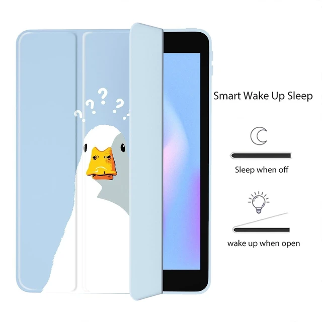Alt view image 8 of 10 - LuGeKe Doubtful Duck Case for iPad mini 6 Unique Case,Pencil Holder & Clear Acrylic Back & Trifold Stand Cover for Women