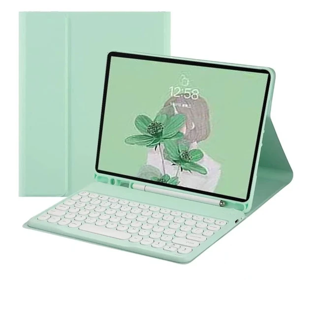 Alt view image 6 of 10 - QIYIBOCASE Galaxy Tab A7 Lite 8.7 Inch 2021 Keyboard Case Without S Pen Holder, Magnetic Detachable Wireless Round Keys Keyboard Case for Galaxy A7 Lite 8.7" Model (SM-T220/T225/T227) (Mint Green)