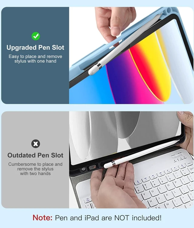 Alt view image 10 of 10 - Keyboard Case for iPad mini 7th (A17 Pro,2024)/ Mini 6th Generation 8.3 Inch with Mouse and Detachable Magnetically Round Key Keyboard, Slim Candy Case with Pencil HolderPink