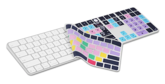 Alt view image 12 of 12 - XSKN Final Cut Pro Shortcuts EU&US Universal Version Silicone Keyboard Cover Skin for 2024 iMac 24 inch M4 Magic Keyboard with Touch ID and Numeric Keypad (A3119)