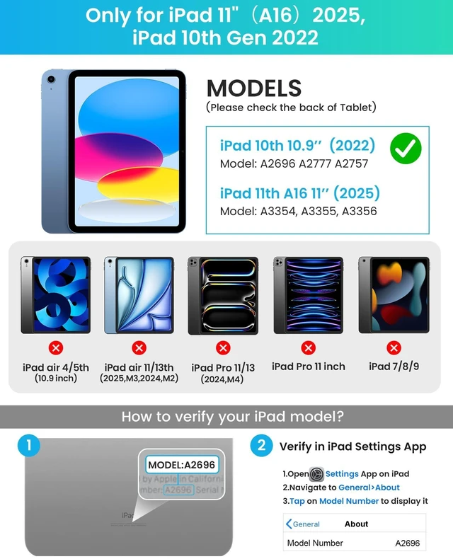 Alt view image 7 of 10 - typecase Flexbook Keyboard Case for iPad 11th (A16, 2025) and iPad 10th Gen (10.9", 2022) No Trackpad, 11-Color Backlight, 360 Rotatable, 7 Use Modes, Thin & Lightweight Midnight Blue