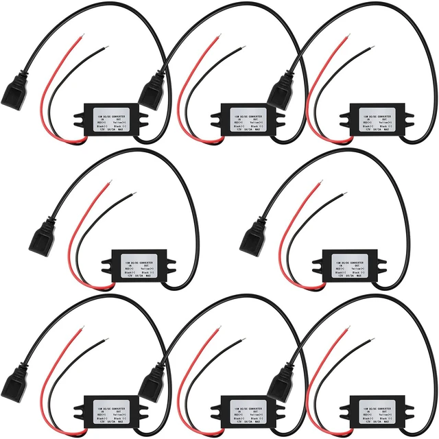 Alt view image 6 of 10 - Weewooday 8 Pieces 12v to 5v Dc Converter Buck Module USB Output Power Adapter Dc Car Power Converter Regulator
