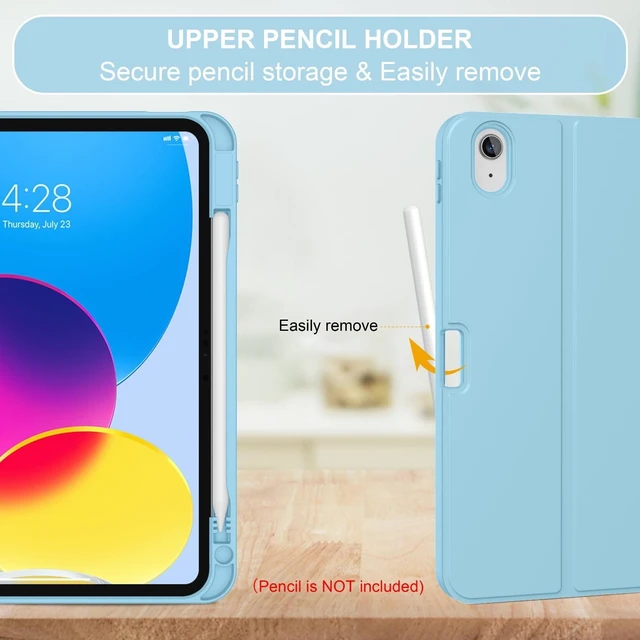 Alt view image 8 of 10 - Soke for iPad (A16) 11th/10th Generation Case with Keyboard(2025/2022)-7 Color Backlight Wireless Detachable Folio Keyboard Cover with Built-in Pencil Holder for iPad 11/10.9 inch, Ice Blue