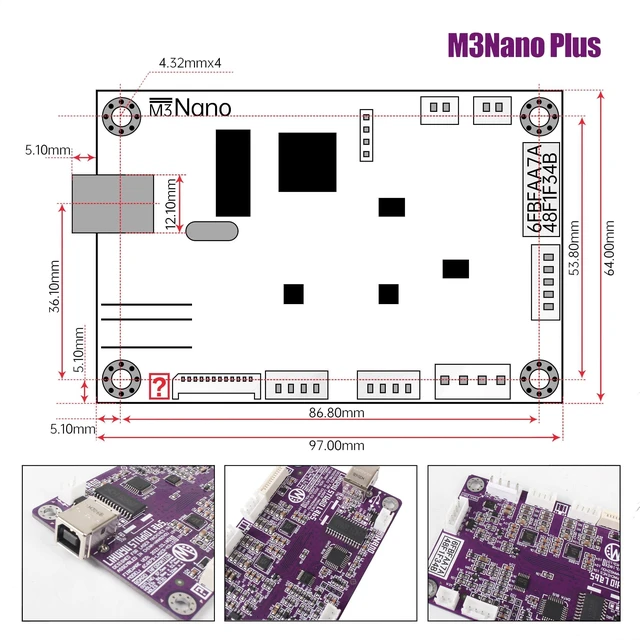Alt view image 7 of 10 - XUNKUANER LIHUIYU CO2 Laser Controller Update M3 Nano Mainboard + Control Panel +Cable + Dongle A System for Co2 Laser Cutter Engarvering K40 (A Lock kit)