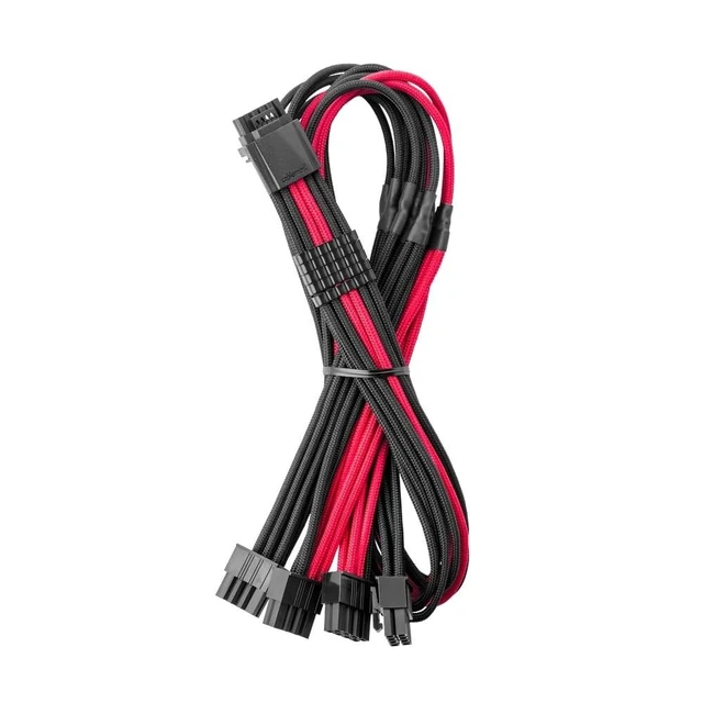 Alt view image 5 of 8 - CableMod E-Series Pro ModFlex Sleeved 12V-2x6 12VHPWR StealthSense PCIe Cable for EVGA G/G+ / P/P+ / T (Black + Red, 16-pin to Quad 8-pin, 60cm)