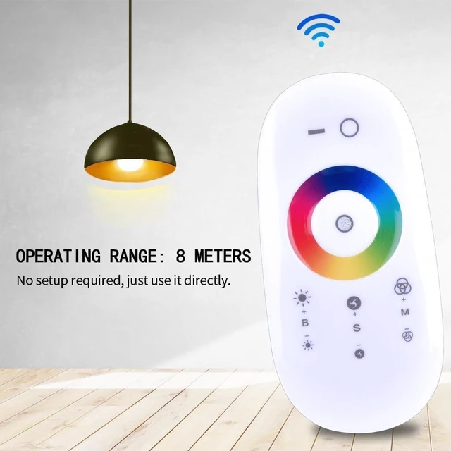 Alt view image 7 of 10 - 2.4GHz RF Touch Remote RGB LED Controller and Phone Adapter Touch Screen Dimmer for 5050 3528 RGB Flexible LED Strip Light (Support DC12V~24V)