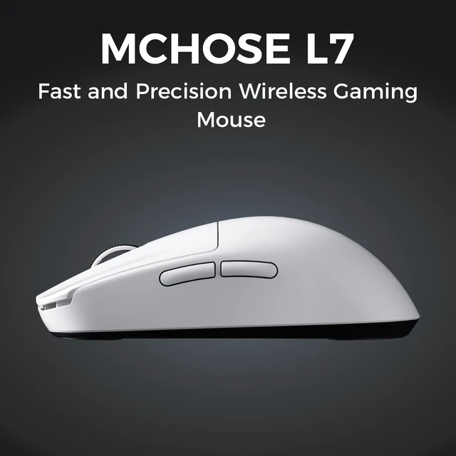 Alt view image 7 of 10 - MCHOSE L7 Ultra Plus Wireless Gaming Mouse, PAW3950 42K Sensor, 500mAh, Wireless/Wired Dual 8K Polling, 46g Ultra-Light Weight, 2.4GHz RF/BT/Wired Tri-Mode Connection - Black