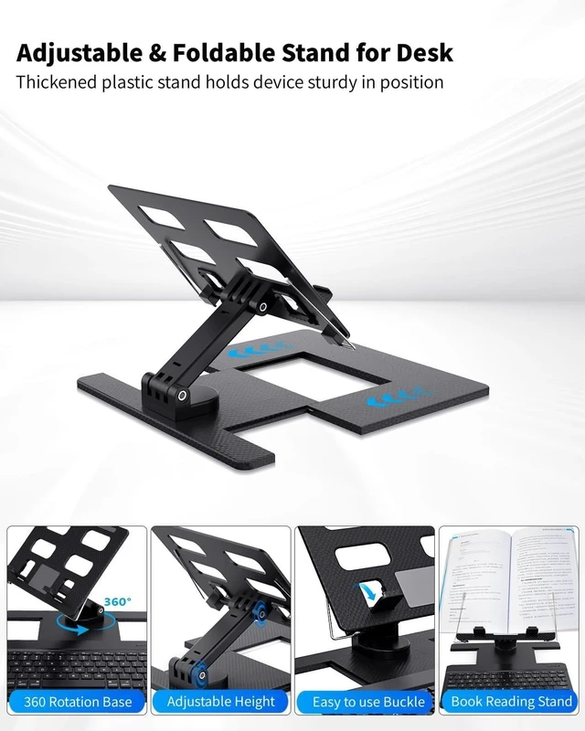 Alt view image 10 of 10 - Desk Stand and Bluetooth Keyboard Combo for Google Pixel 10 9 Pro Fold, 4 in 1 Set Include Mouse Pen, Adjustable Foldable Stand Holder Fits for 4.7"-13" Smartphones Tablet