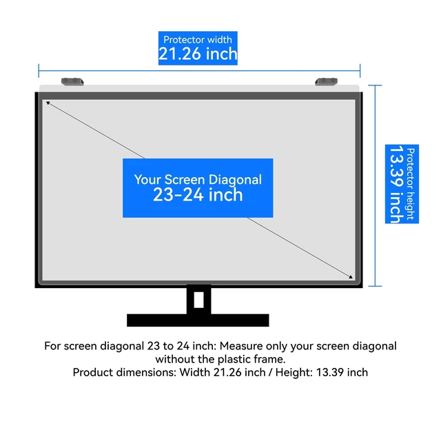 Alt view image 8 of 10 - MOSISO 23-24 inch Computer Blue Light Blocking Screen Protector for Diagonal 23,23.6,23.8,24 inch Monitor, Anti-Glare Double Sided Available Eye Protection Hanging Computer Screen Blue Light Blocker