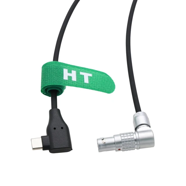 Alt view image 5 of 8 - HangTon Power Cable for DJI RS 4, RS 3 Pro, RS 2 to Video Transmission Master Wheels, USB Type-C Angled to Rotated Adjustable Right Angle 6 Pin 4+2 Female, 30cm