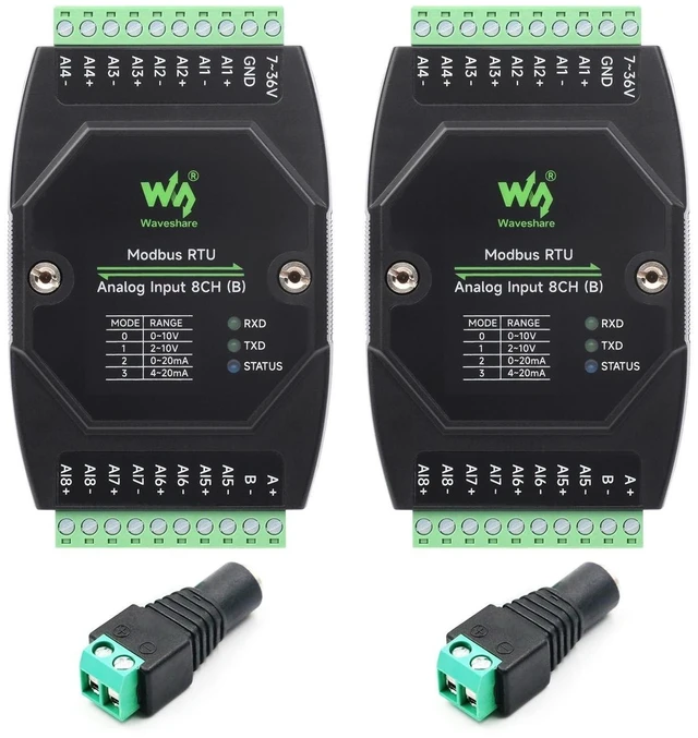 Alt view image 6 of 10 - Waveshare 2PCS Industrial 8-Ch Analog Acquisition Module, 12-Bit High-Precision, Supports Voltage and Current Acquisition, DC 7~36V Wide Voltage Power Supply, 8-ch Voltage Mode, 0~10V