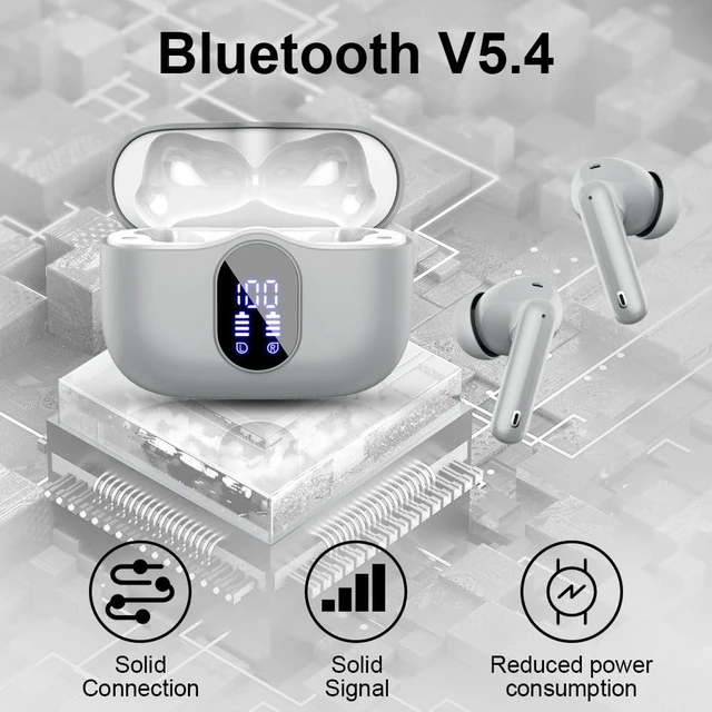 Alt view image 9 of 10 - True Wireless Earbuds Bluetooth Headphones HiFi Stereo Ear Buds,Fog Gray