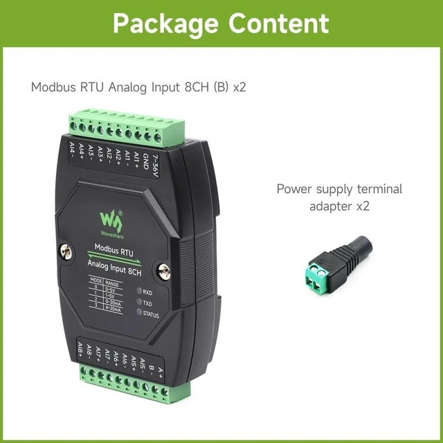 Alt view image 7 of 10 - Waveshare 2PCS Industrial 8-Ch Analog Acquisition Module, 12-Bit High-Precision, Supports Voltage and Current Acquisition, DC 7~36V Wide Voltage Power Supply, 8-ch Voltage Mode, 0~10V