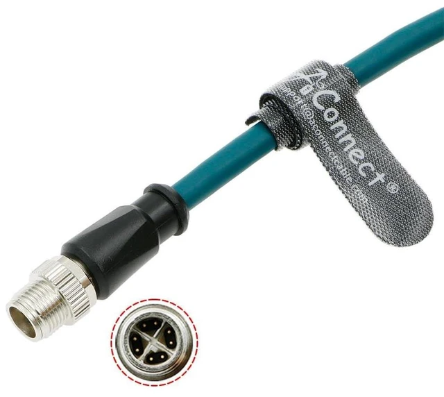 Alt view image 7 of 8 - AConnect M12 8 Pin X-Code Male to M12 X-Code Female Sensor Connector High Flexible Waterproof Industrial Cable for Cognex Industrial Cameras Automation Device Network 5M