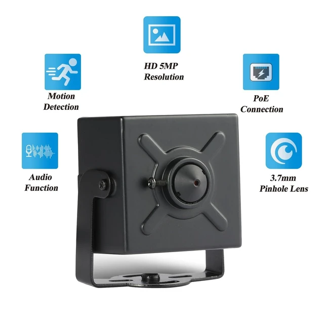 Alt view image 7 of 10 - REVODATA TSEye Mini 5MP PoE IP Camera, Built in Microphone, 3.7mm Lens, Ultra HD 2880 x 1620P@20fps, Tiny PoE Home Security Cam with Audio CCTV P2P Surveillance (I706-2-P-A-TS Metal)