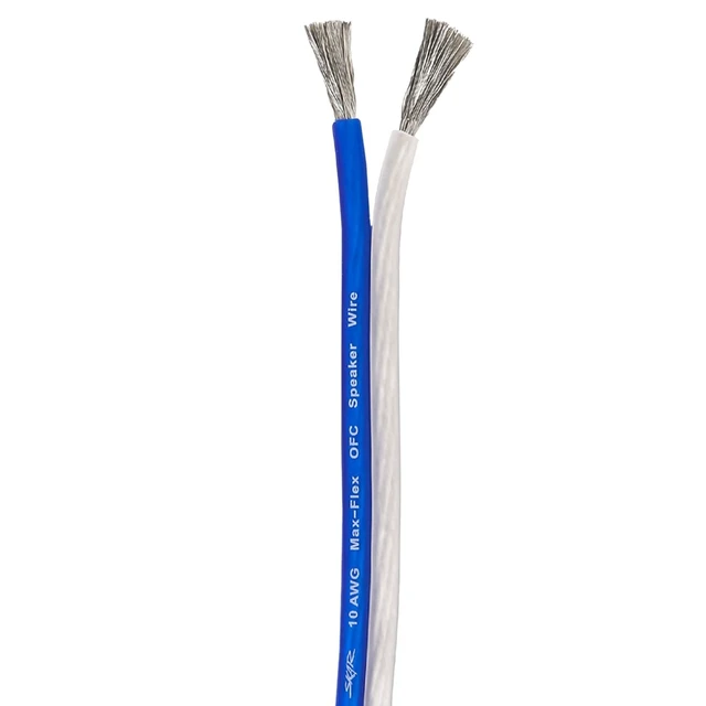 Alt view image 10 of 10 - Skar Audio 10 Gauge (AWG) Elite Oxygen-Free Copper Audio Speaker Wire - 30 Feet (Blue/White)
