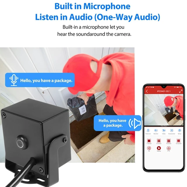 Alt view image 8 of 10 - REVODATA TSEye Mini 5MP PoE IP Camera, Built in Microphone, 3.7mm Lens, Ultra HD 2880 x 1620P@20fps, Tiny PoE Home Security Cam with Audio CCTV P2P Surveillance (I706-2-P-A-TS Metal)
