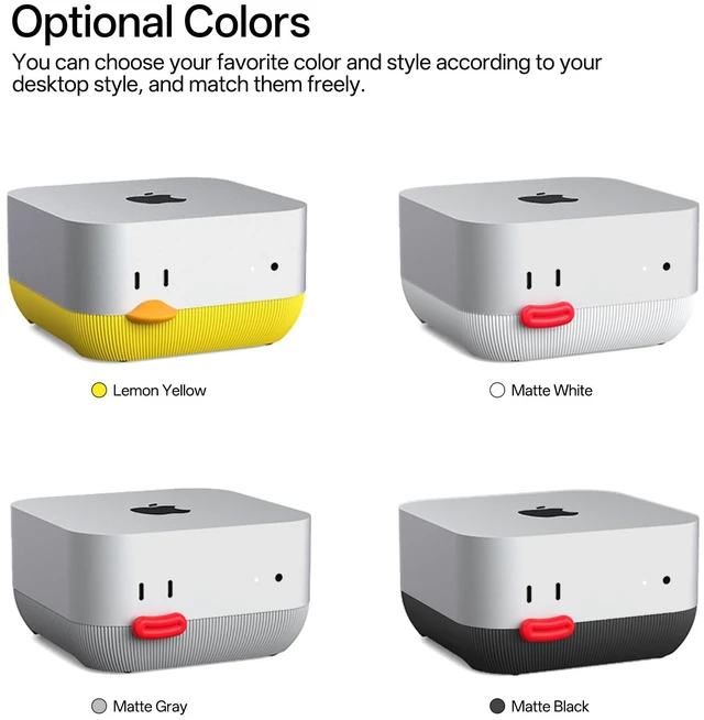 Alt view image 8 of 10 - Lonelyfox Mac mini M4 & M4 Pro Dock Stand Front Power Button Access, Cooling ABS Stand, Anti-Dust & Anti-Slip Design for Airflow & Desk Organization Essential Mac mini M4 Accessories (Black)