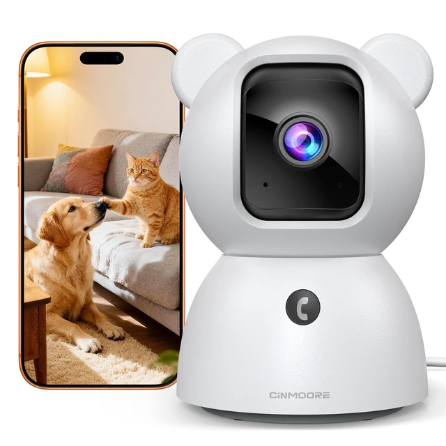 Alt view image 6 of 10 - 2.5K Camera for Home Security, Non-Subscription AI Human/Pet/Crying Detection, 4MP Dog/Cat/Pet Camera Indoor with Phone App, Pan Tilt 2.4G WiFi Indoor Cameras, IR Night Vision, Full Duplex 2-Way Audio