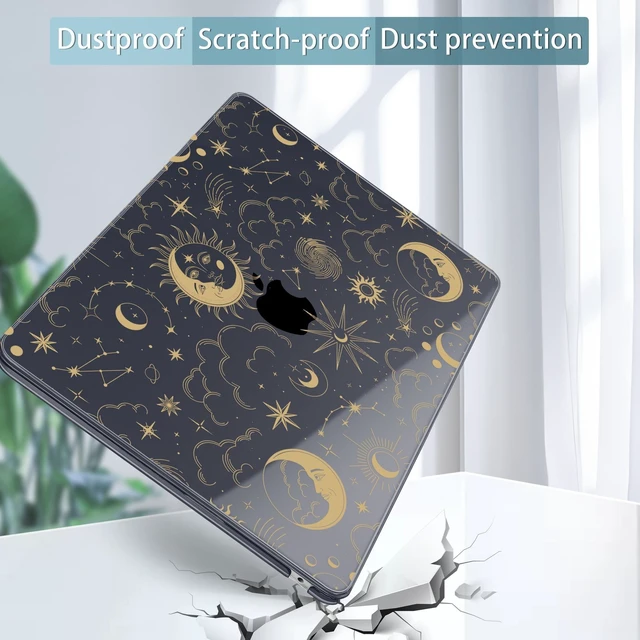 Alt view image 10 of 10 - Tuiklol for 2025 2024 2023 MacBook Air 15 inch Case M4 M3 M2 Chip, Model A3241 A3114 A2941 Hard Shell Case with Keyboard Cover & Screen Protector for MacBook 15.3'' Cover,Moons and Stars
