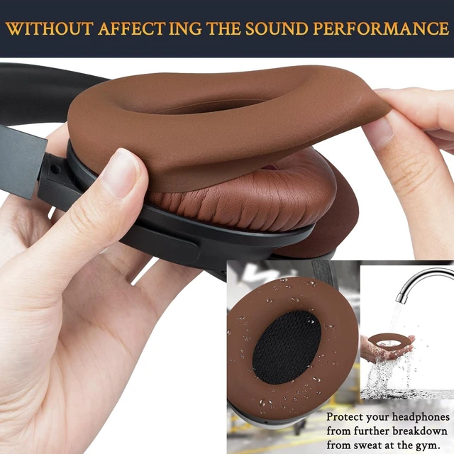 Alt view image 10 of 10 - SOULWIT Replacement Kit for Bose QC15/QC2 QuietComfort Headphones, Ear Pads Cushions + Headband + Silicone Earpads Cover Protector - Coffee