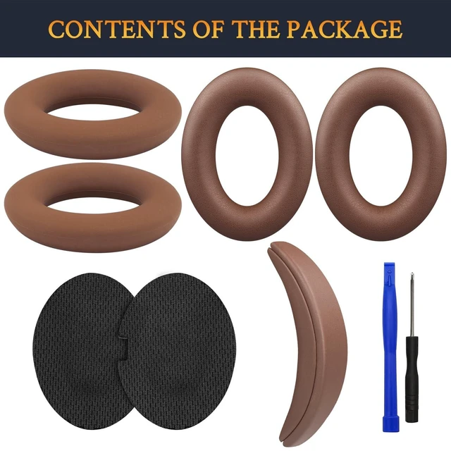 Alt view image 9 of 10 - SOULWIT Replacement Kit for Bose QC15/QC2 QuietComfort Headphones, Ear Pads Cushions + Headband + Silicone Earpads Cover Protector - Coffee