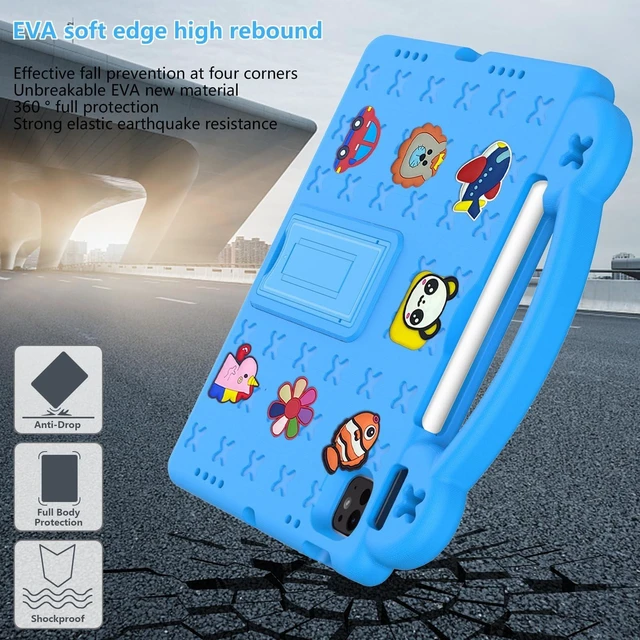 Alt view image 9 of 10 - UUcovers for iPad Air 11 inch Kids Case M3/M2 (2025/2024) & iPad Pro 11 Inch M4 Case 2024 with Pencil Holder/Handle/Kickstand Cute DIY Soft EVA Shockproof Stand Lightweight Tablet Cover,Sky Blue Bear