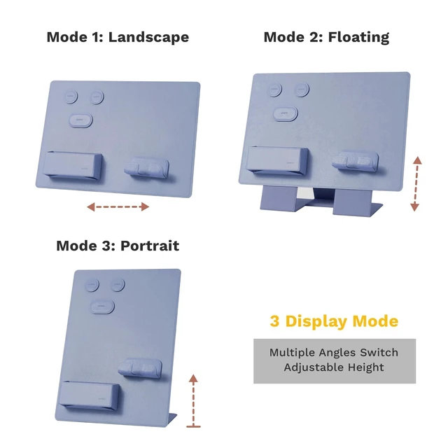 Alt view image 8 of 10 - LHiDS Foldable Float Board Laptop, Modular Desktop Organizer, Portable Office Board Organizer, Magnetic Board Stand Design can be Multiple Angles Switch Display (Midnight Blue)