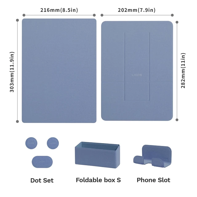 Alt view image 7 of 10 - LHiDS Foldable Float Board Laptop, Modular Desktop Organizer, Portable Office Board Organizer, Magnetic Board Stand Design can be Multiple Angles Switch Display (Midnight Blue)