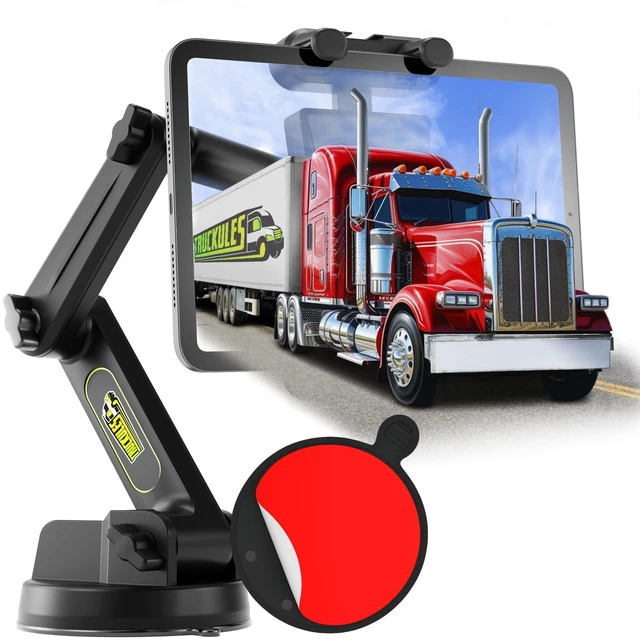 Alt view image 6 of 10 - Tablet Holder for Truck Tablet Mount - iPad Mount for Truck, Heavy Duty Super Suction Cup, 16.7 inch Long Arm & Stable, Device & iPad Holder for Dashboard,Dashboard Pad Windshield and Window -Big Rig
