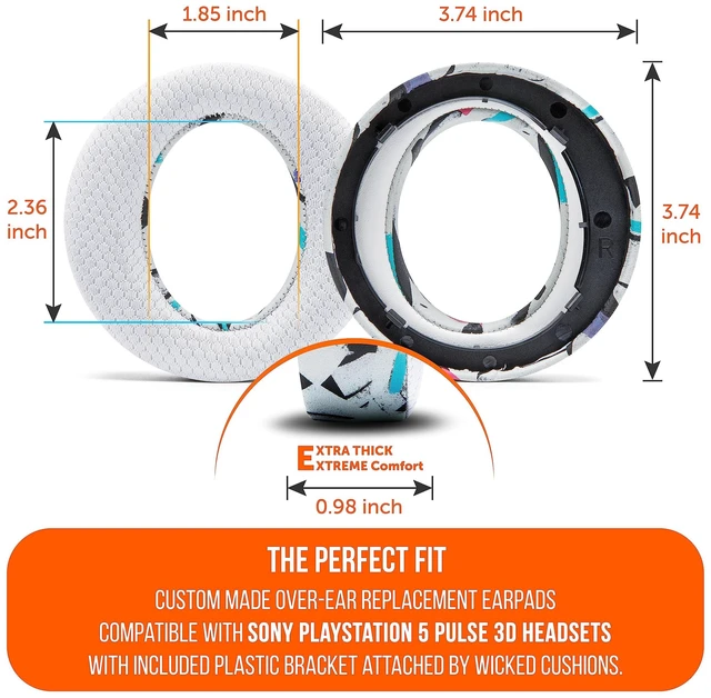 Alt view image 10 of 10 - WC Freeze Pulse 3D - Cooling Gel Earpads Compatible with Sony PS5 Pulse 3D, Made by Wicked Cushions ^^ Thicker Cushion & Wider Opening ^^ 90's White