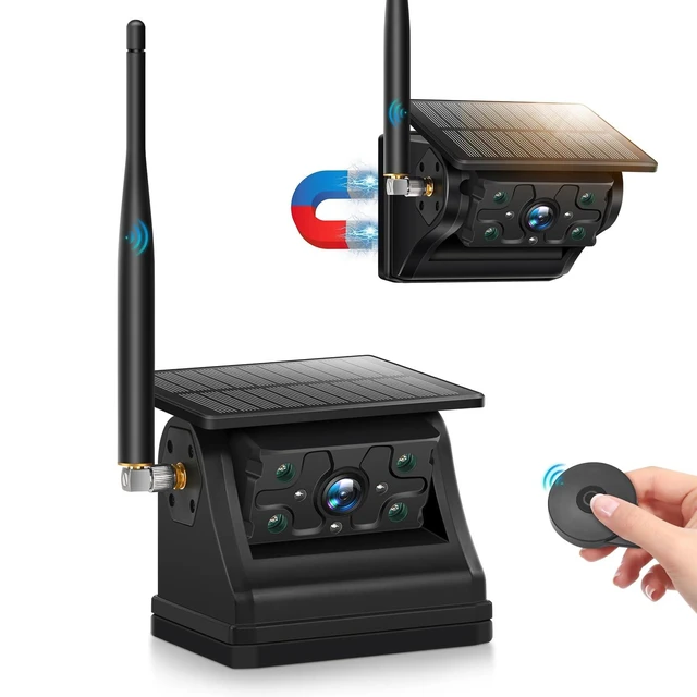 Alt view image 4 of 6 - Portable 1080P Solar Magnetic Wireless Backup Camera with IR Night Vision, Easy Install Waterproof No Drilling, Rechargeable RV Camera 9900mAh Battery&Solar Panel for MYPIN Wireless Backup Camera kit