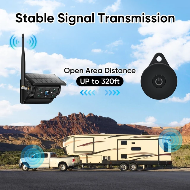 Alt view image 5 of 6 - Portable 1080P Solar Magnetic Wireless Backup Camera with IR Night Vision, Easy Install Waterproof No Drilling, Rechargeable RV Camera 9900mAh Battery&Solar Panel for MYPIN Wireless Backup Camera kit
