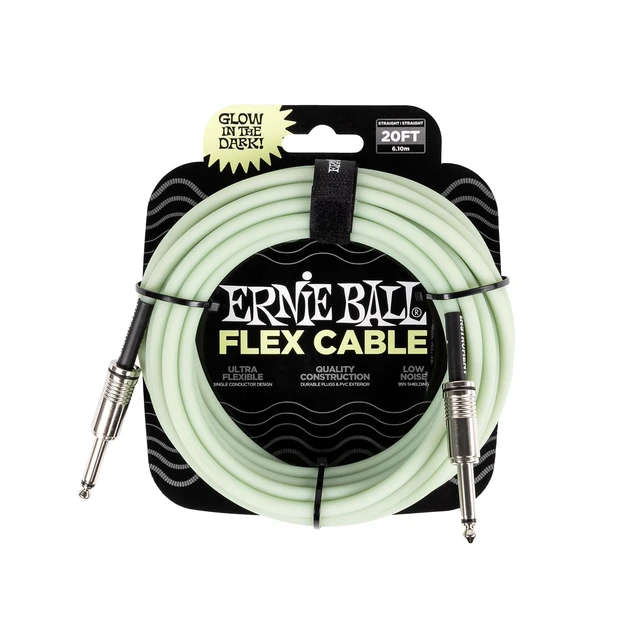 Alt view image 3 of 4 - Ernie Ball Flex Instrument Cable Straight/Straight 20ft - Glow in Dark (P06437)