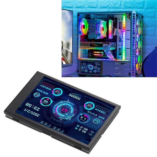 Alt view image 6 of 10 - Yunseity Computer Temp Monitor, AIDA64 PC CPU Hard Disk Real Time Data Monitor, 3.5 Inch USB Mini Screen PC Sensor Panel Display with USB Type C Port (Black)