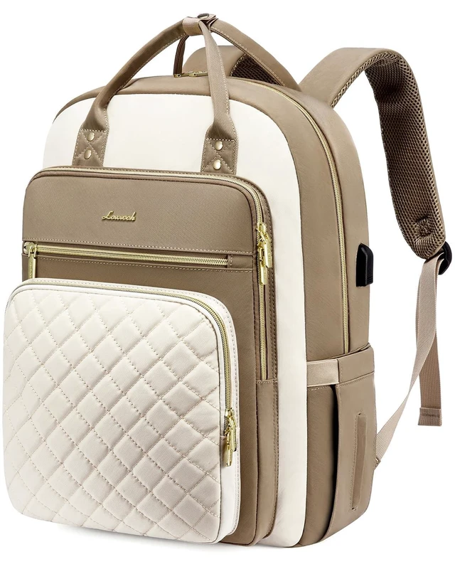 Alt view image 6 of 10 - LOVEVOOK Laptop Backpack for Women, Stylish Backpack Purse with USB Port for Travel Work Commuter, Lightweight Casual Daypacks, Nurse Teacher Computer Bag, College Bookbag, Fit 15.6" Laptop