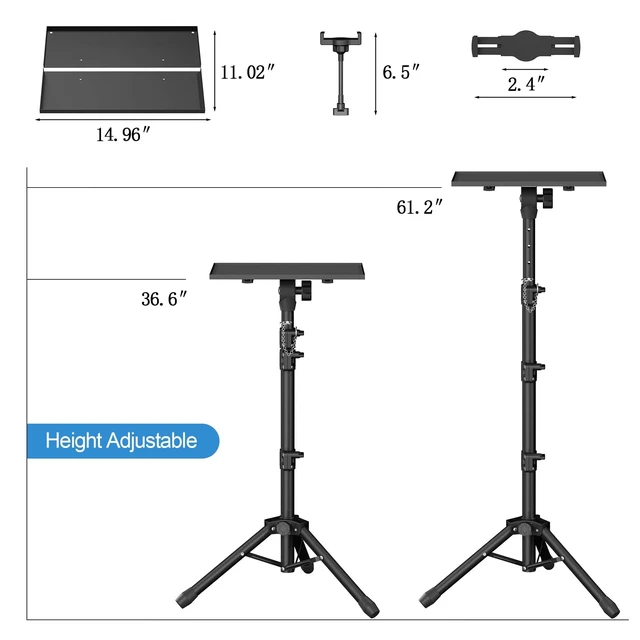 Alt view image 8 of 10 - Facilife Projector Stand - Adjustable Height 22 to 63 Inches, Tripod for Laptop & Projector, Outdoor Movies