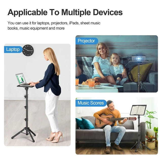 Alt view image 10 of 10 - Facilife Projector Stand - Adjustable Height 22 to 63 Inches, Tripod for Laptop & Projector, Outdoor Movies