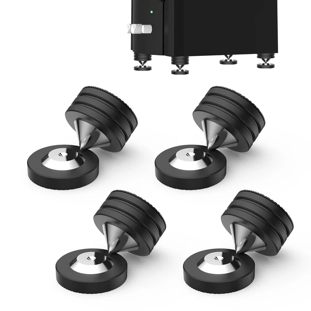 Alt view image 6 of 10 - 4 Pcs Speaker Feet Isolation Pads POM Spike Stand Subwoofer Feet with Stainless Steel Speaker Pads for Vibration Damping,HiFi Speakers,Audio Amplifiers,DAC and CD Player (49X35mm, Speaker Feet Pads)