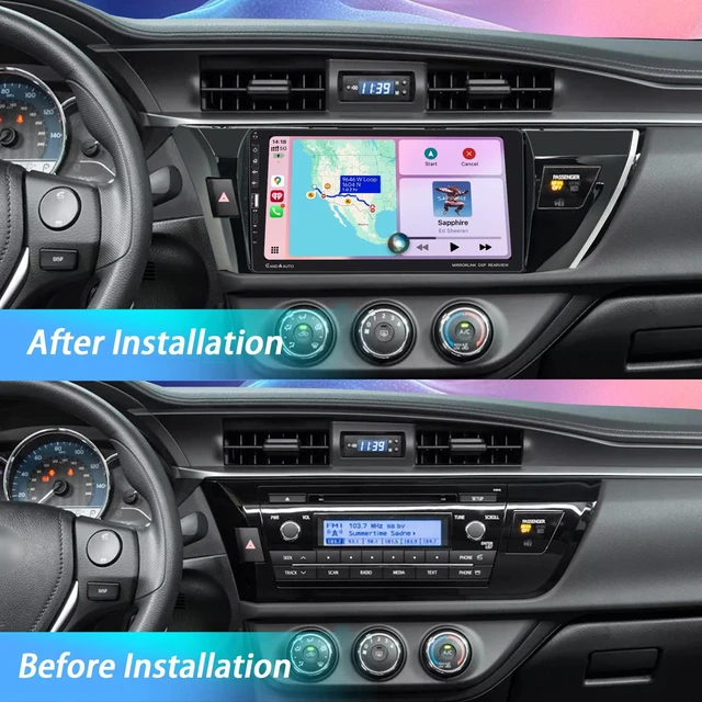 Alt view image 10 of 10 - 9 Inch Single DIN Car Stereo with Wireless Apple CarPlay Android Auto, Car Radio, 9" IPS Capacitance Touchscreen, Bluetooth 5.2, FM Receiver, Backup Camera,USB/Type-C, subwoofer, Apple Car Play