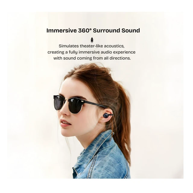 Alt view image 7 of 10 - AIRMARS ABO16 Clip On Earbuds, Lightweight Open Ear Clip Wireless Earbuds, Bluetooth 5.4, Hi-Fi Stereo, 28-Hour Battery, LED Display, for Running, Workouts (Purple)
