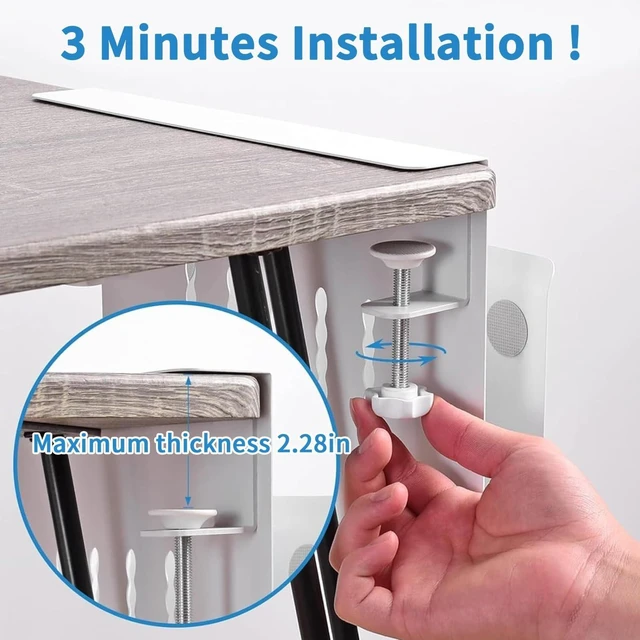 Alt view image 10 of 10 - osseph Desk Side Storage, Desk Laptop Holder with Magnetic Pen Holder, No Drill Desk Side Organizer for Office and Home Fits Flat Edge 0.3" to 2.3"