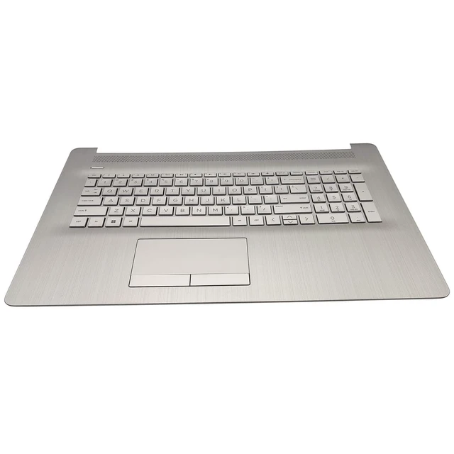 Alt view image 10 of 10 - Replacement Upper Case Palmrest for HP 17-by 17-CA 17T-by 17Z-CA Series Laptop Touchpad Backlight Keyboard Assembly Top Cover L92787-001 6070B1308113 Non-PTP Function Natural Silver